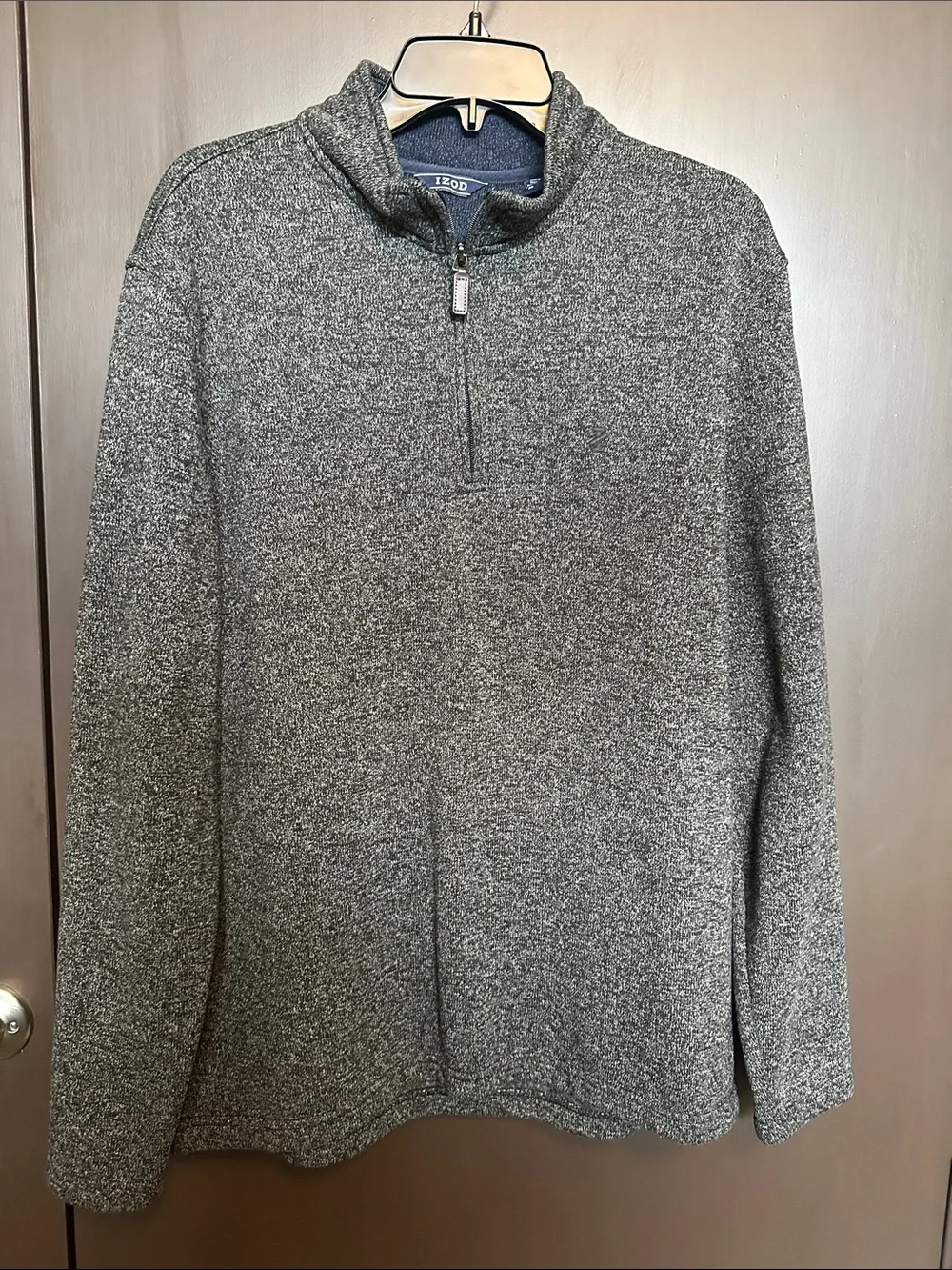 Izod Men's Dark Gray Half Zip Pullover Sweater Size XL